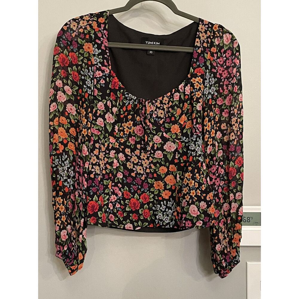 Yumi‎ Kim Floral Top Lightweight Long Sleeve Pullover Womens XS